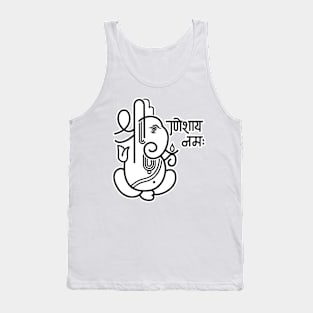 Ganesh Ganesa Ganapati Elephant 5 (black white) Tank Top